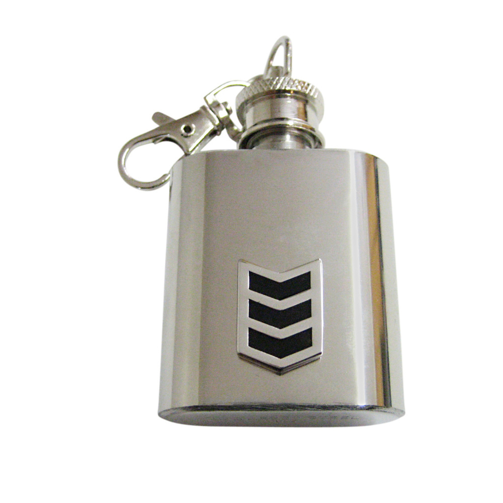 Black Chevron Design Keychain Flask - image 1